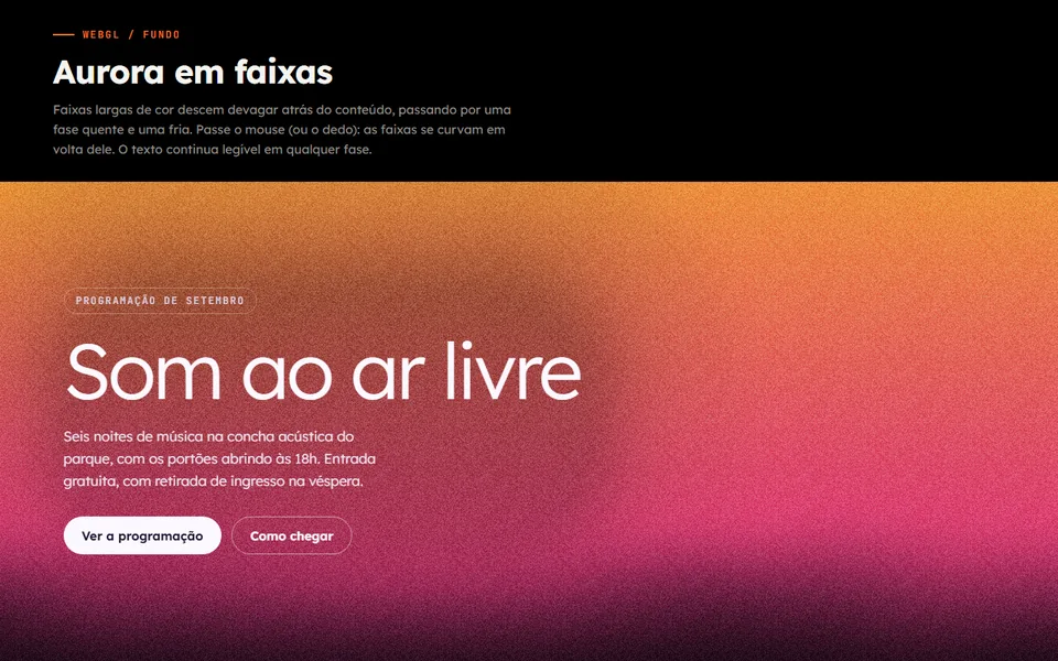 Prévia do efeito Aurora em Faixas