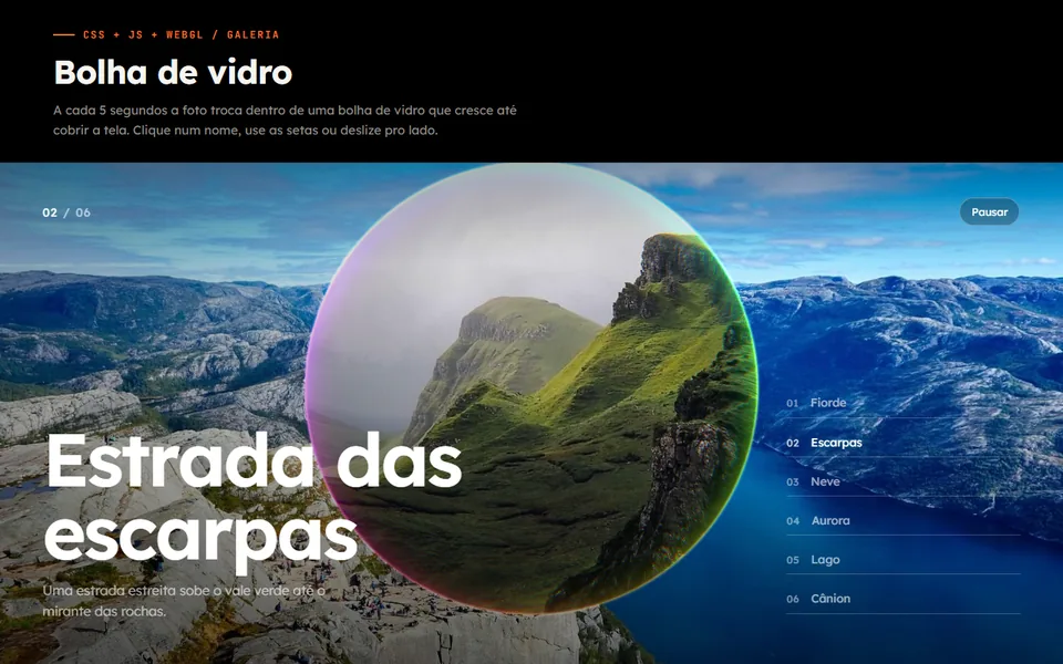 Prévia do efeito Bolha de Vidro