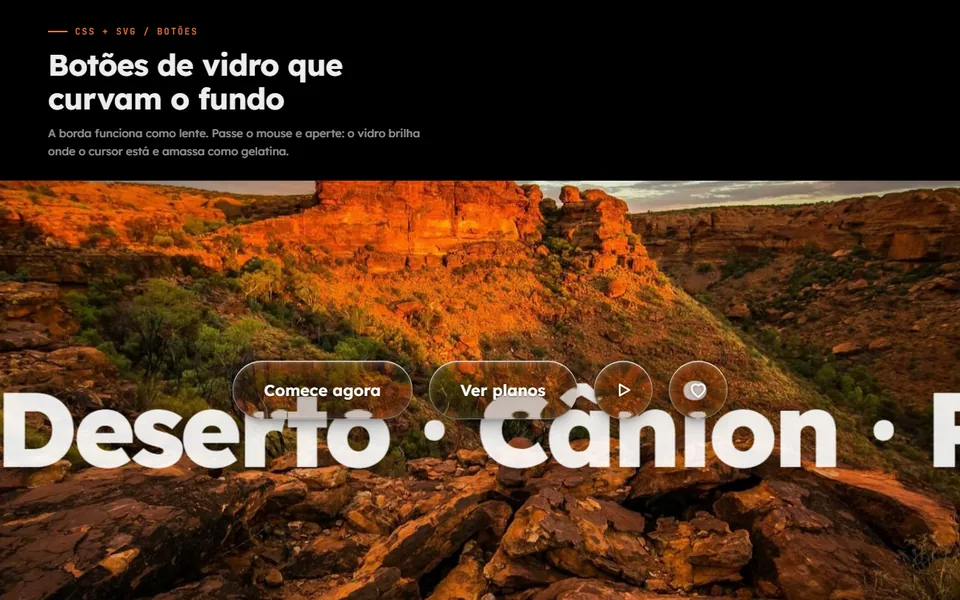 Prévia do efeito Botão de Vidro Líquido
