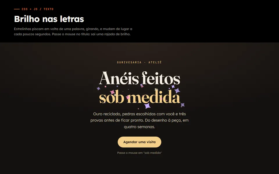 Prévia do efeito Brilho nas Letras