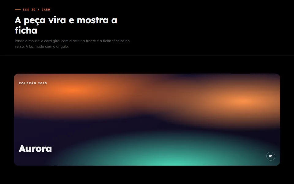 Prévia do efeito Card de Coleção
