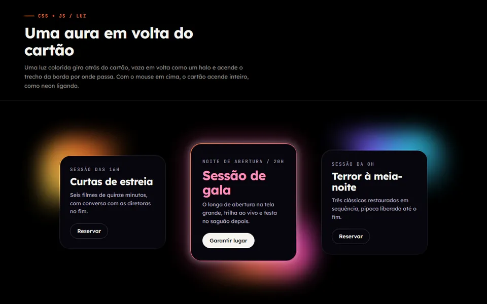 Prévia do efeito Cartão com Aura