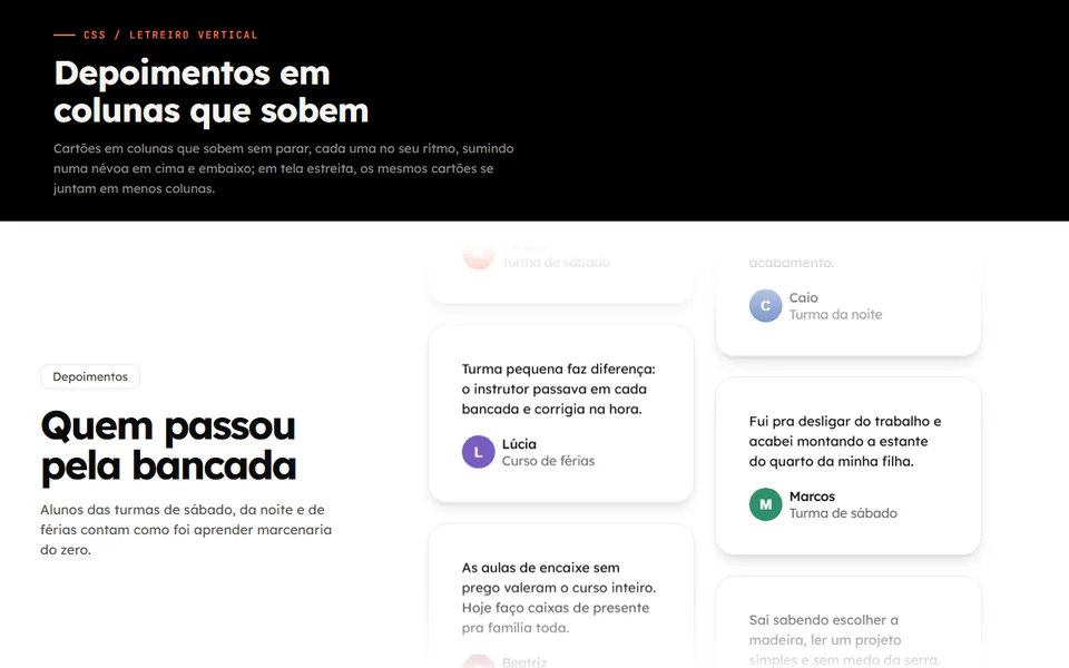 Prévia do efeito Colunas de Depoimentos
