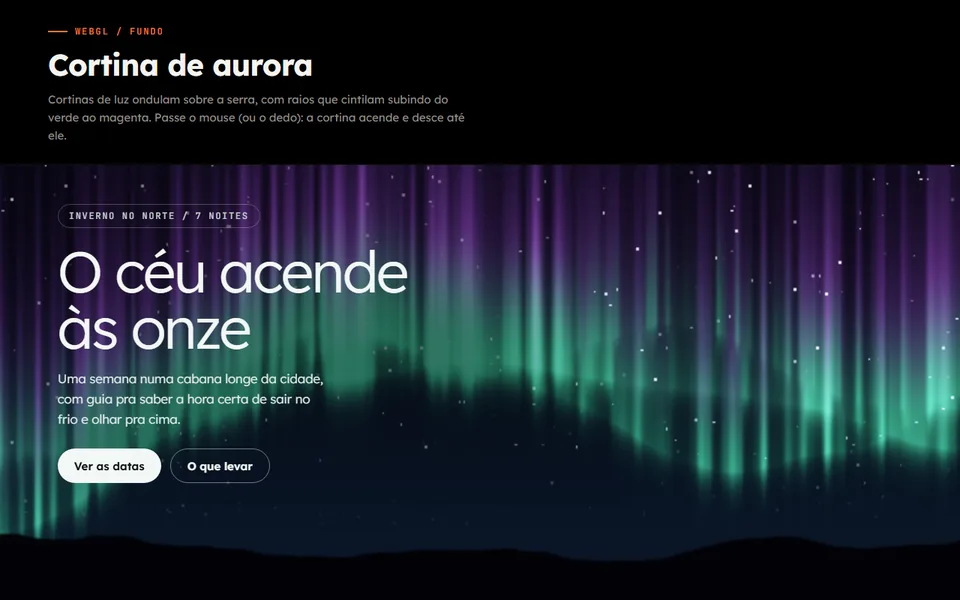 Prévia do efeito Cortina de Aurora
