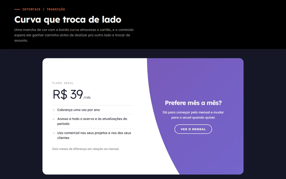 Prévia do efeito Curva que Troca de Lado
