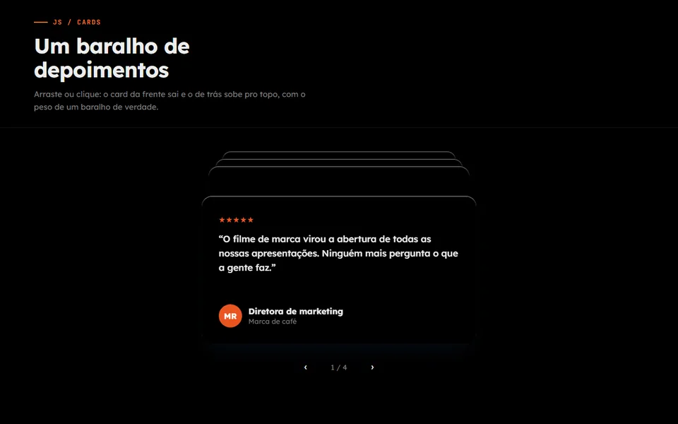 Prévia do efeito Depoimentos em Deck