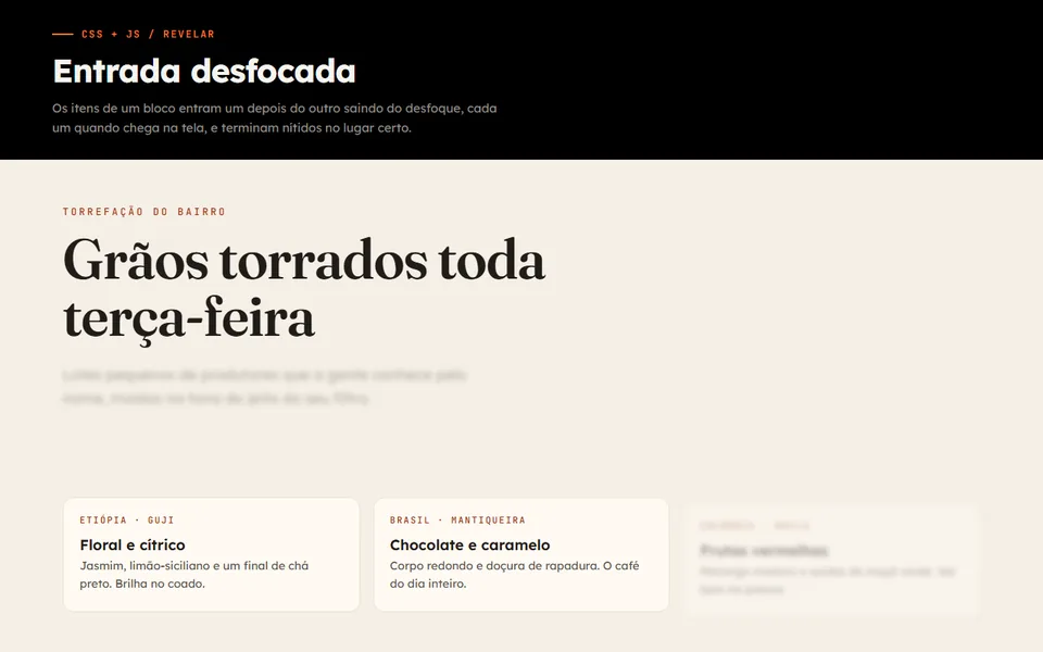 Prévia do efeito Entrada Desfocada