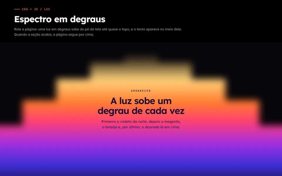 Prévia do efeito Espectro em Degraus