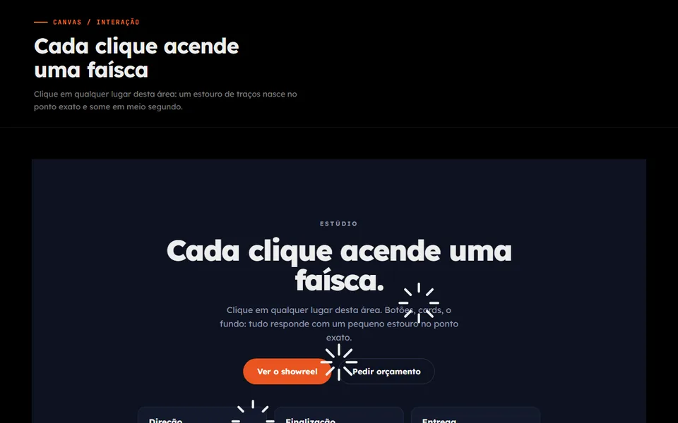 Prévia do efeito Faísca de Clique