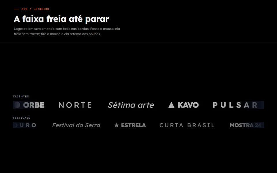 Prévia do efeito Faixa de Logos