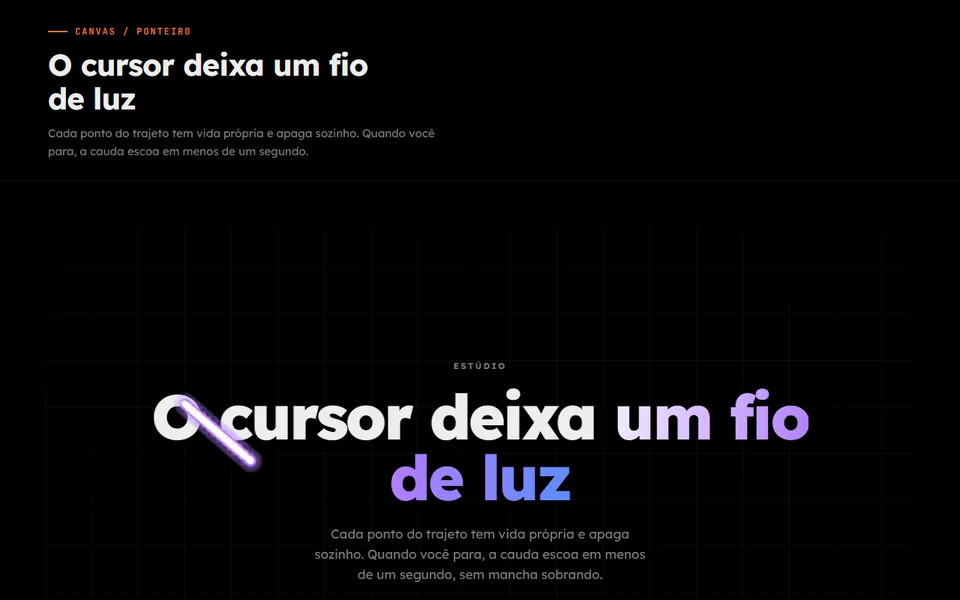 Prévia do efeito Fio de Luz