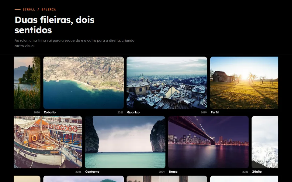 Prévia do efeito Galeria Interativa