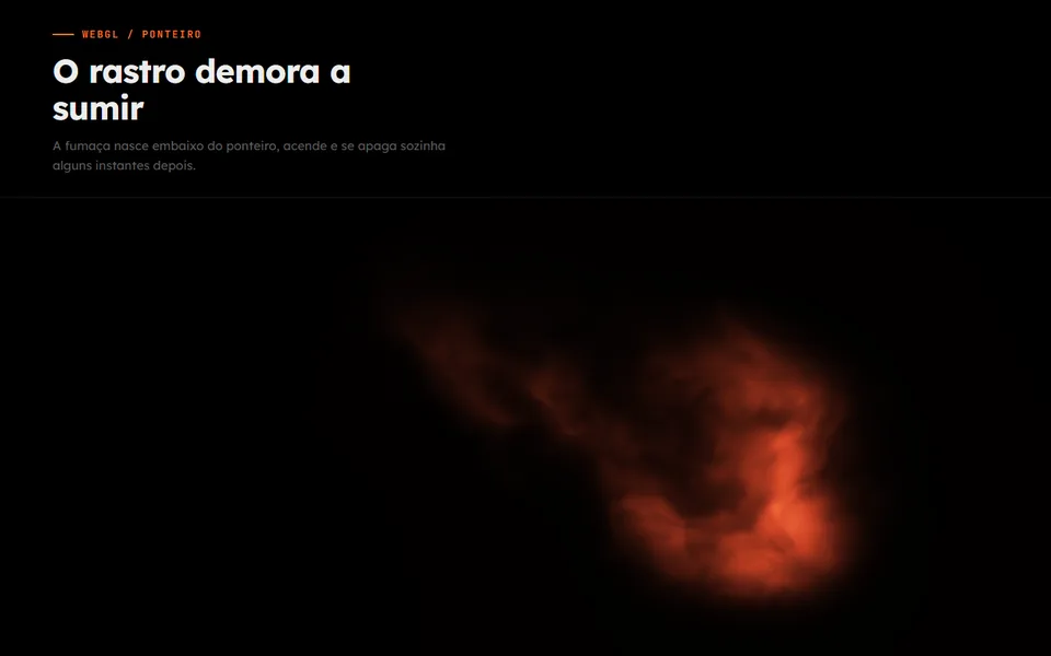 Prévia do efeito Fumaça no Cursor