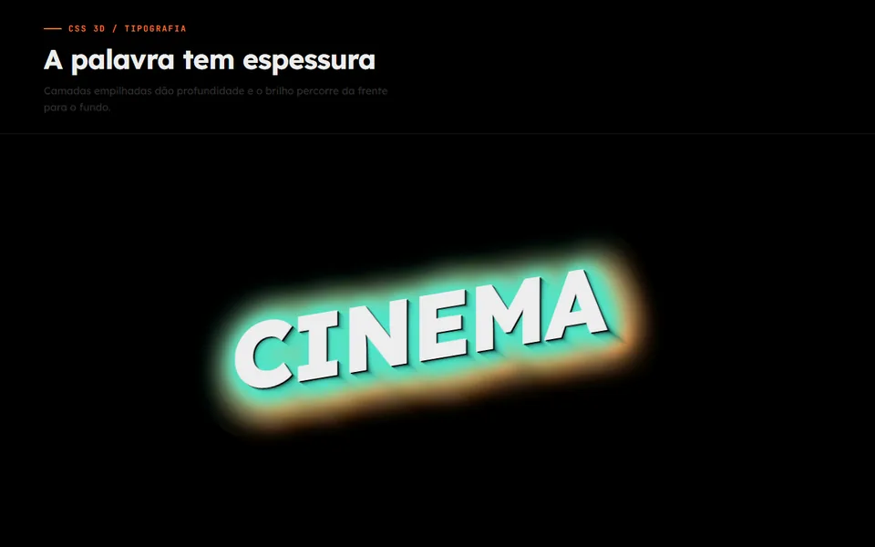 Prévia do efeito Glow de Texto 3D