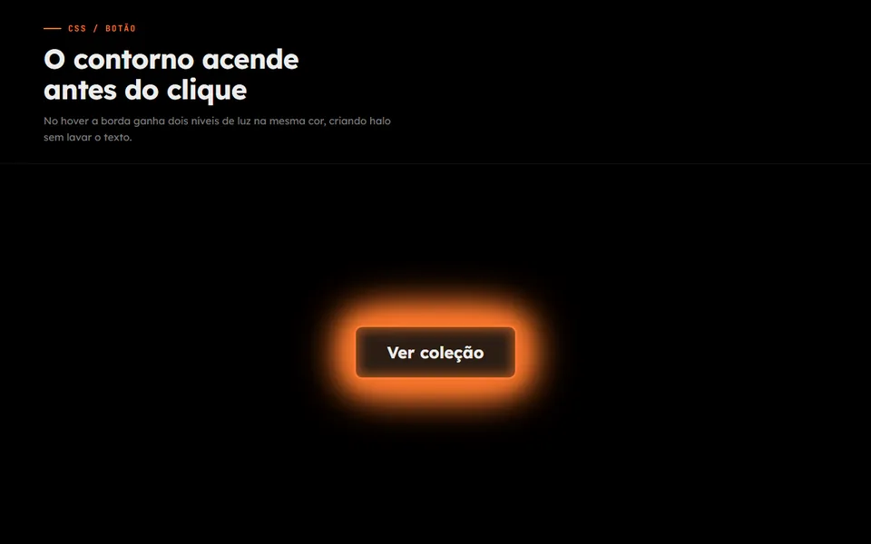 Prévia do efeito Glow Outline Hover