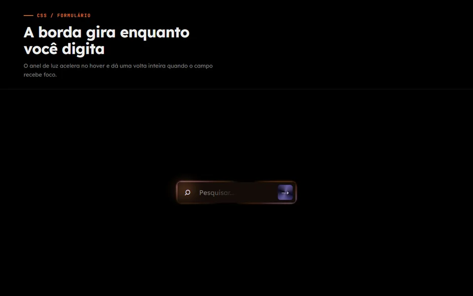 Prévia do efeito Busca com Anel de Luz