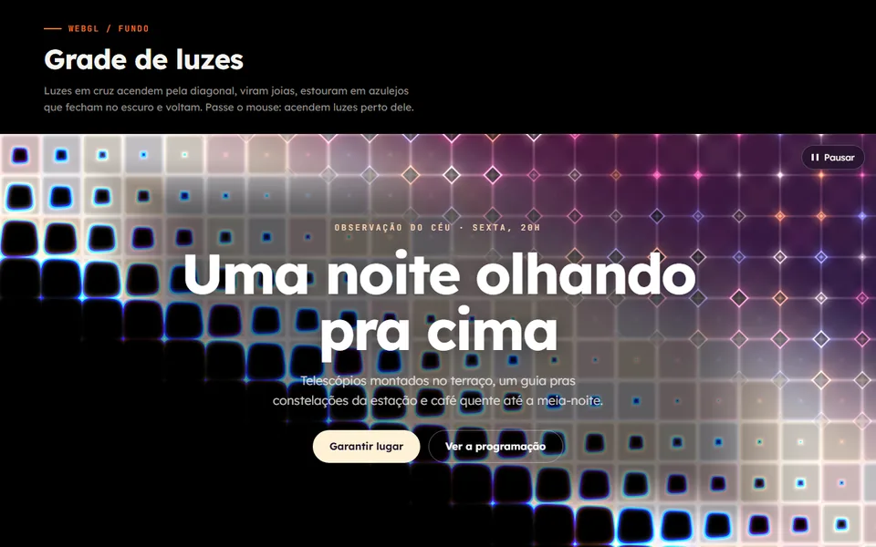 Prévia do efeito Grade de Luzes