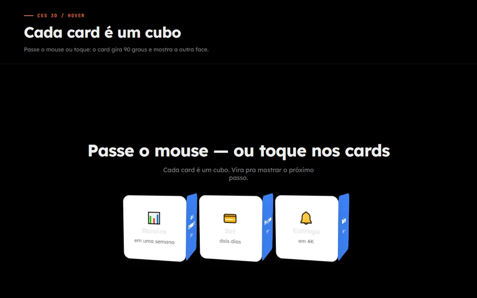 Prévia do efeito Hover Cubo 3D