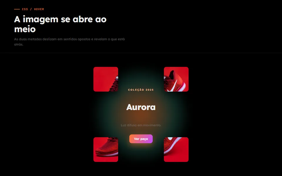 Prévia do efeito Hover Divisão