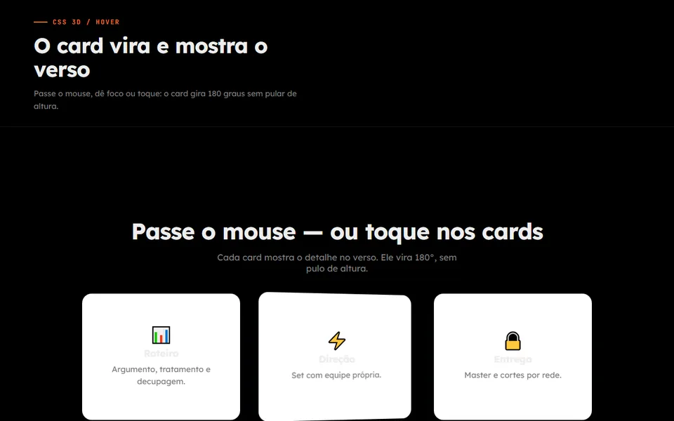 Prévia do efeito Hover Flip