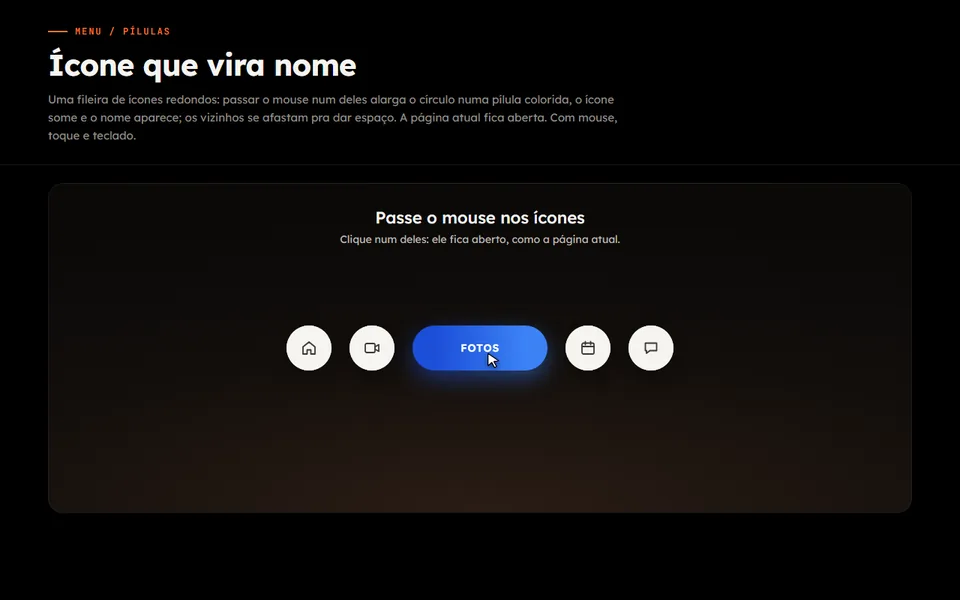 Prévia do efeito Ícone que Vira Nome