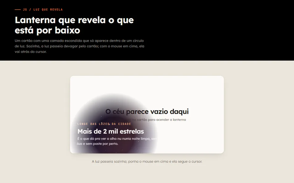 Prévia do efeito Lanterna que Revela