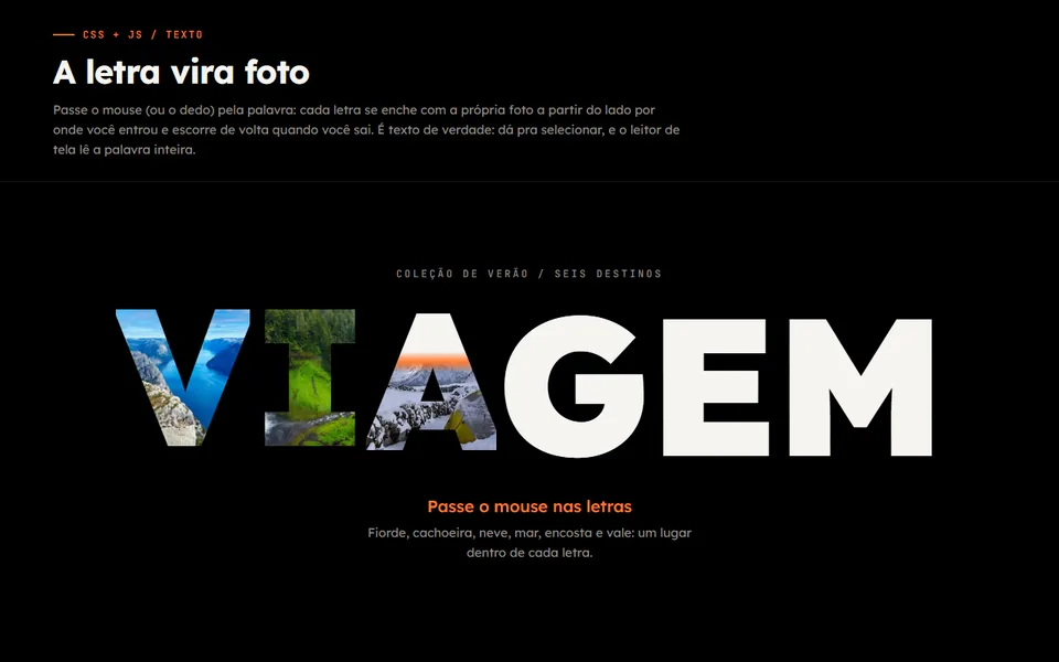 Prévia do efeito Letra que Vira Foto