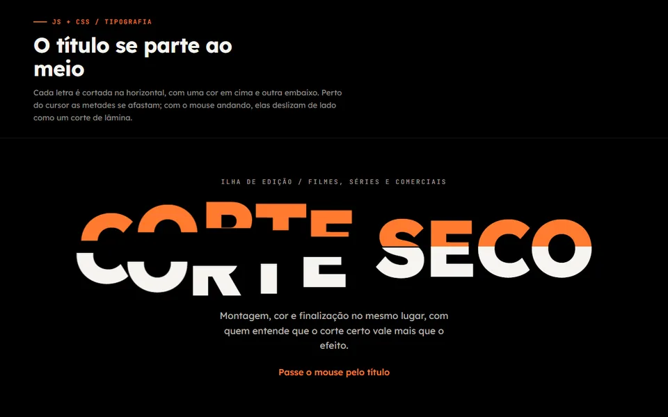 Prévia do efeito Letras que se Partem