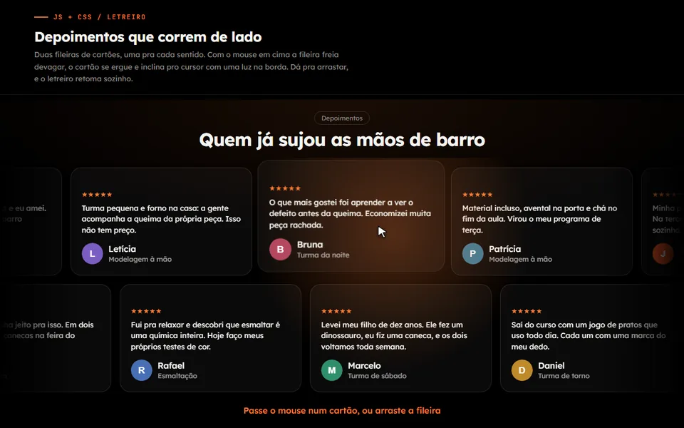 Prévia do efeito Letreiro de Depoimentos