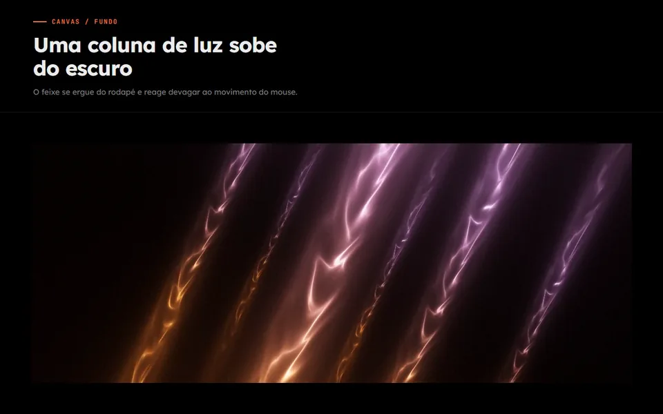 Prévia do efeito Colunas de Luz