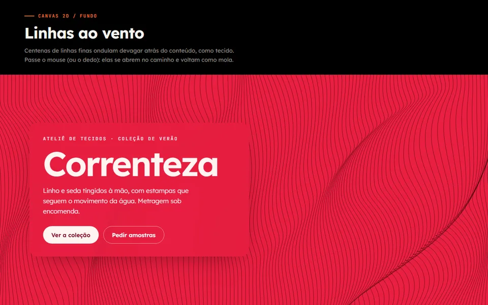 Prévia do efeito Linhas ao Vento