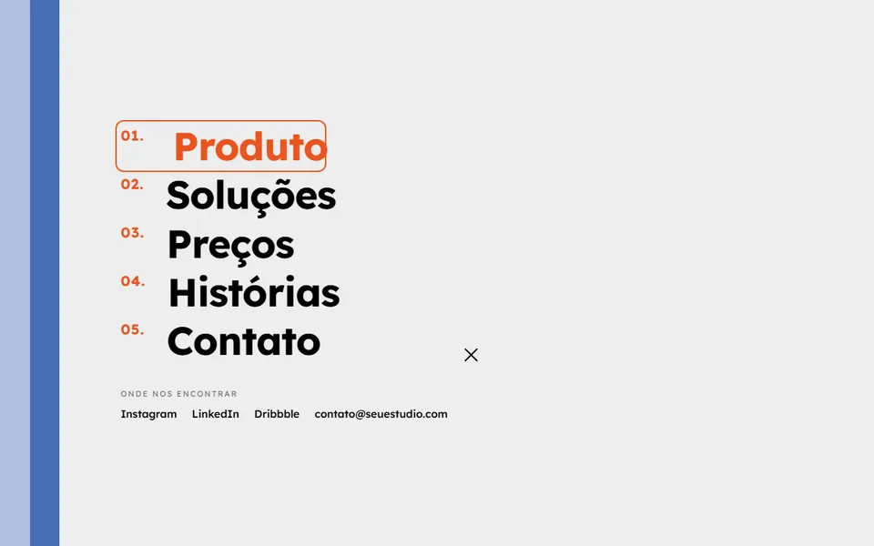 Prévia do efeito Menu Camadas