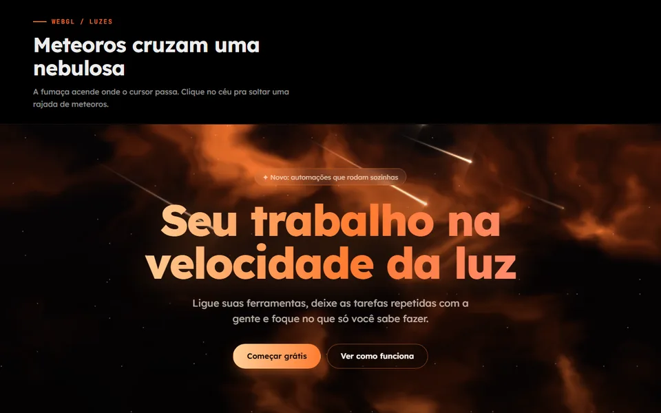 Prévia do efeito Nebulosa com Meteoros