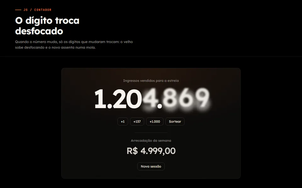 Prévia do efeito Número Desfocado