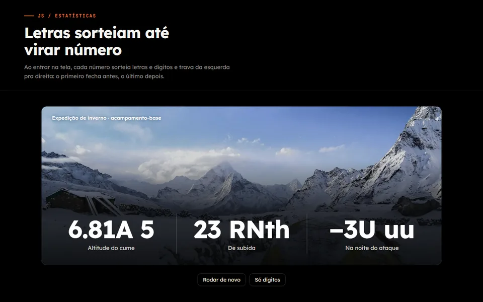 Prévia do efeito Números Embaralhados