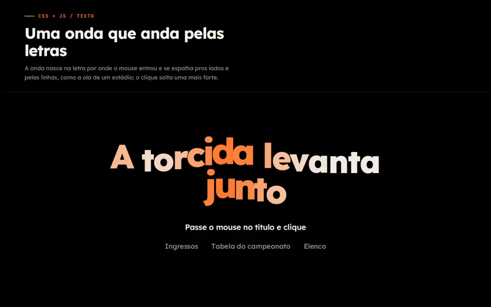 Prévia do efeito Ola nas Letras