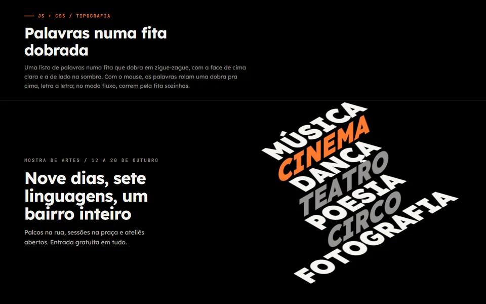Prévia do efeito Palavras na Dobra