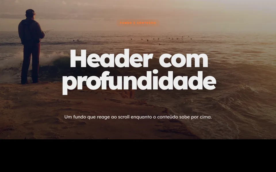 Prévia do efeito Parallax Header
