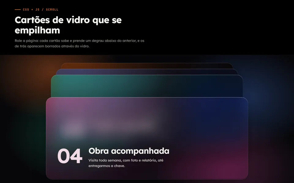 Prévia do efeito Pilha de Vidro