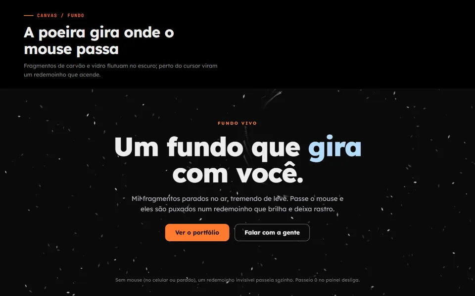 Prévia do efeito Poeira em Redemoinho