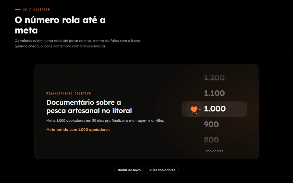 Prévia do efeito Roda de Números