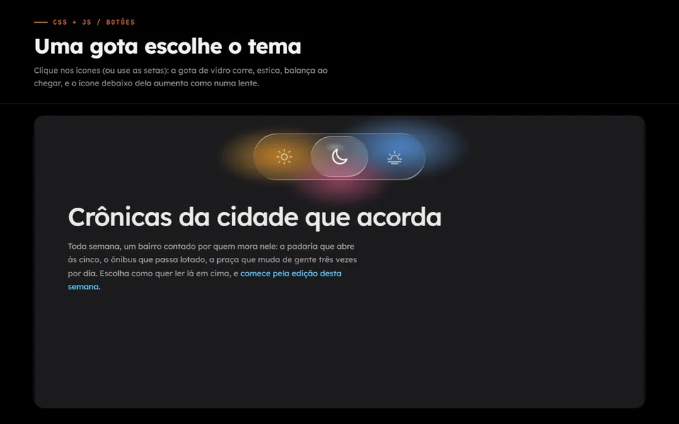Prévia do efeito Seletor em Gota