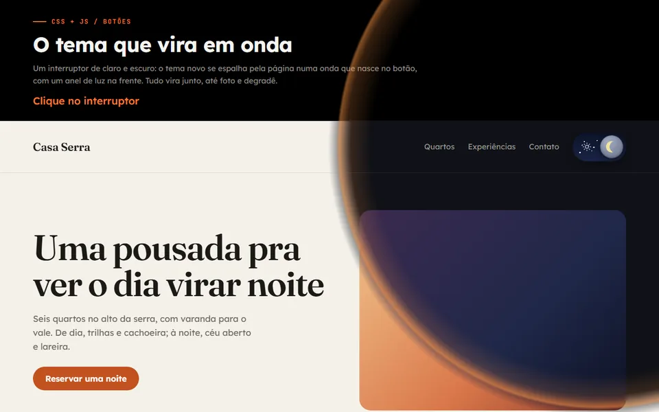 Prévia do efeito Tema que Vira em Onda