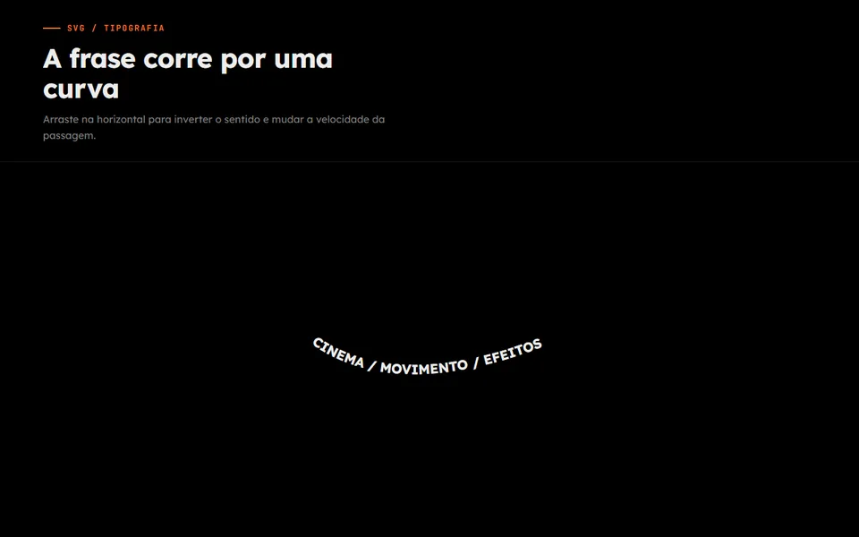 Prévia do efeito Texto Curvo