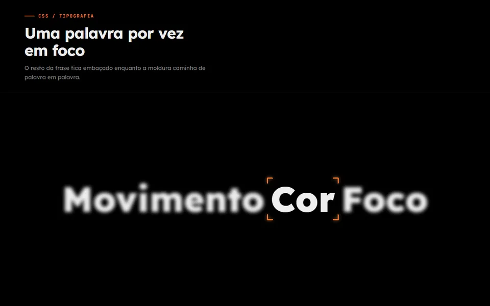 Prévia do efeito Texto Foco Verdadeiro