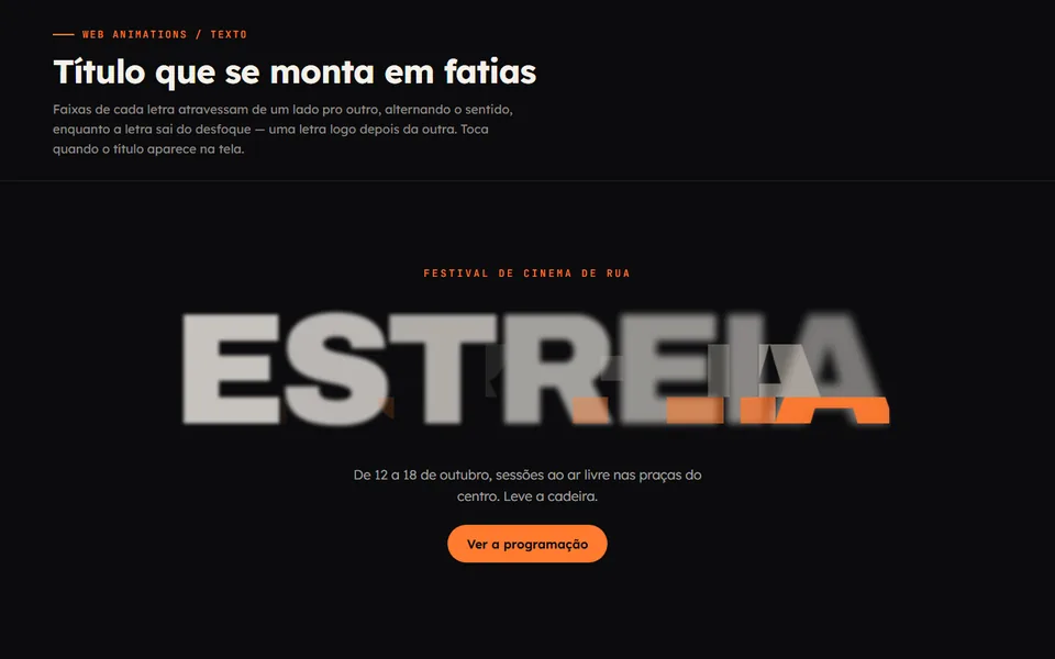 Prévia do efeito Título em Fatias
