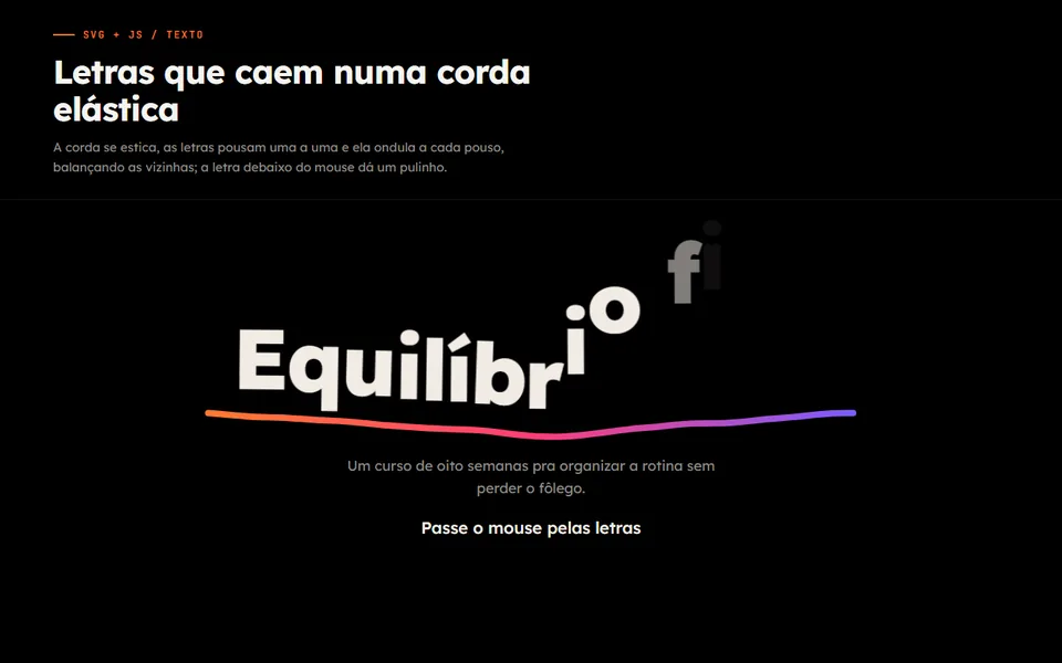 Prévia do efeito Título na Corda