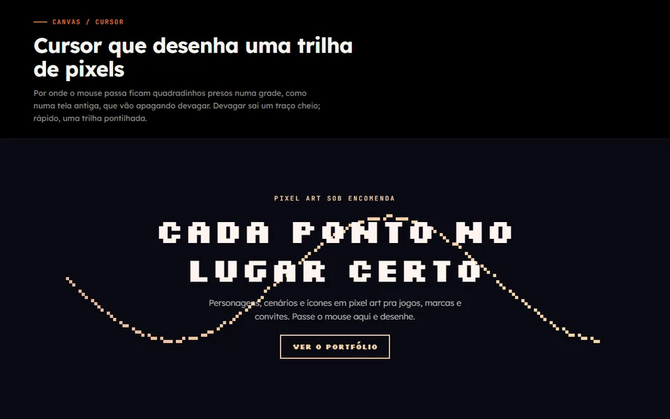 Prévia do efeito Trilha de Pixels