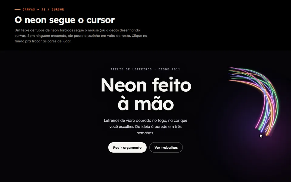 Prévia do efeito Tubos de Neon