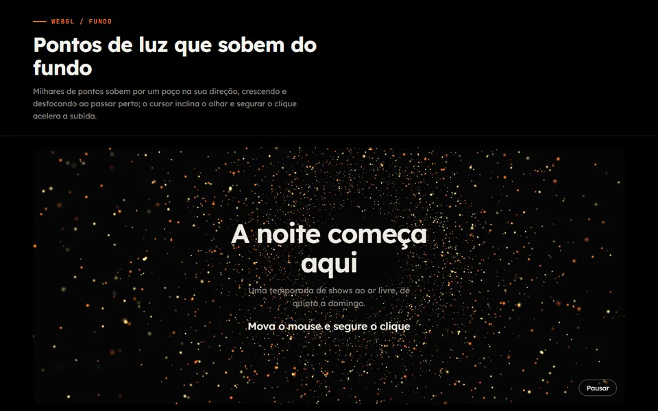 Prévia do efeito Vaga-lumes que Sobem